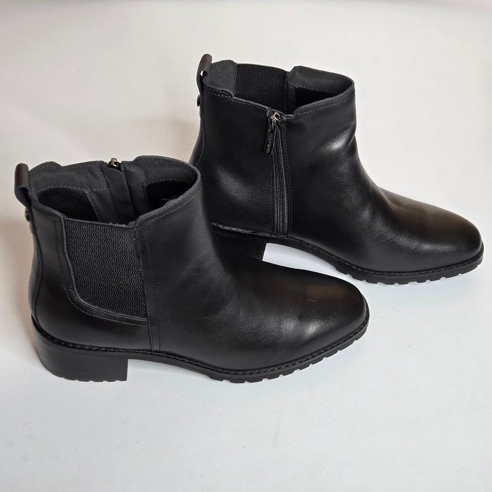 Easy Spirit Sefedra Leather Zip Ankle Black Boots & Booties 9.5 Wide - Picture 3 of 9